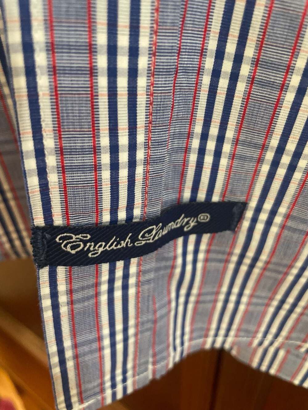 Size 17 English Laundry Men's Striped Long Sleeve Button Down Shirt with Flip Cu - Picture 3 of 7